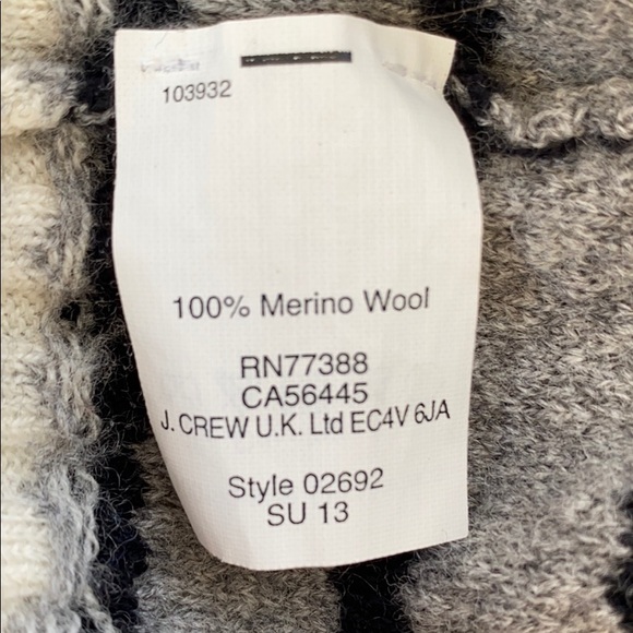 J. Crew Grey & White Chevron Sweater XS - Picture 5 of 7